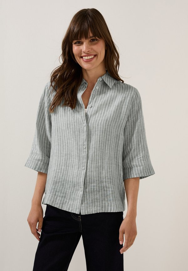 GESTREIFTE - Hemdbluse - grau