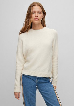 BOSS FEBISAN - Strikkegenser - open white