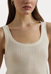 Lauren Ralph Lauren Rib Knit Linen Blend Sweater Tank Top - Top - mascarpone cream