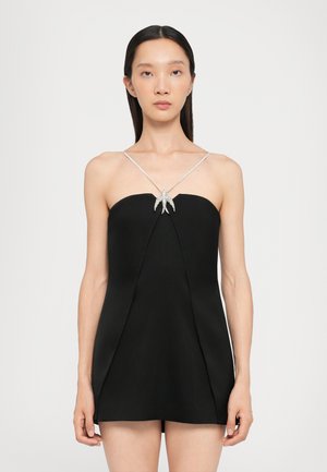 CRYSTAL CHAIN DETAIL MINI DRESS - Occasion wear - black/silver
