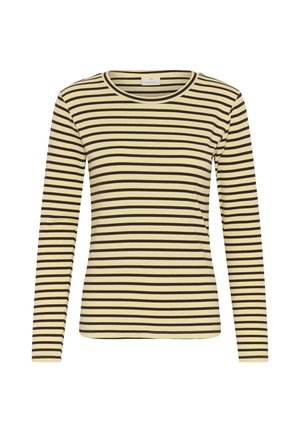 Kaffe, KALIDDY PLAIN STRIPE T-SHIRT - Top dugih rukava - sunlight coffee bean stripe