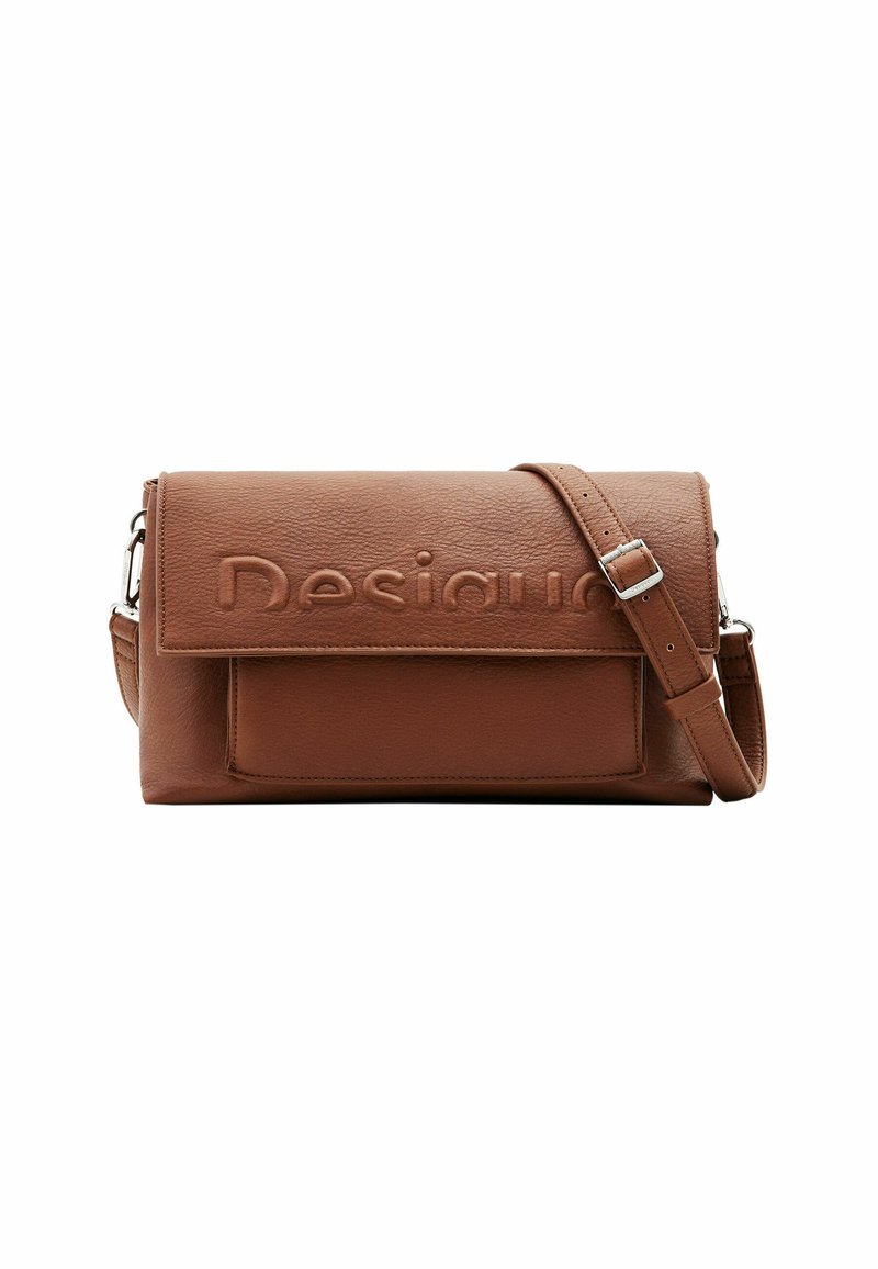 Desigual MIDSIZE HALF LOGO - Sac bandouli?�re - brown/marron - ZALANDO.FR