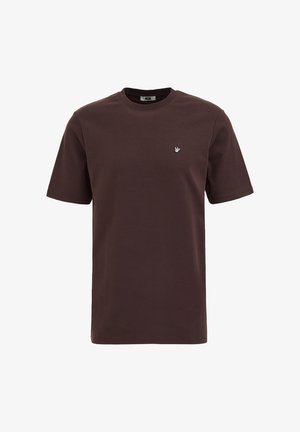 WE Fashion, T-Shirt basic - dark brown
