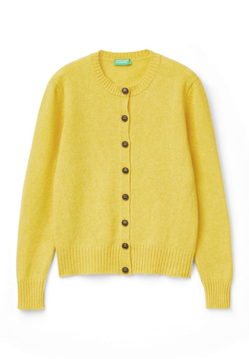Cardigan United Colors Of Benetton – 100% Coton, Col Rond, Manches Longues, Couleur Blanche