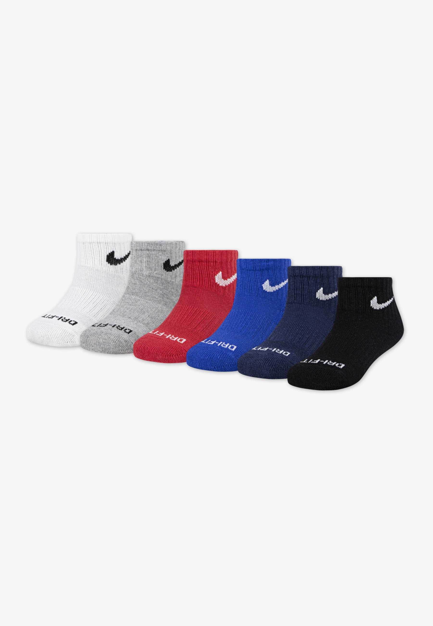 white nike socks with navy swoosh