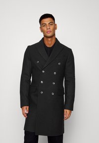 Isaac Dewhirst LONG PEA COAT - Casaco clássico - black