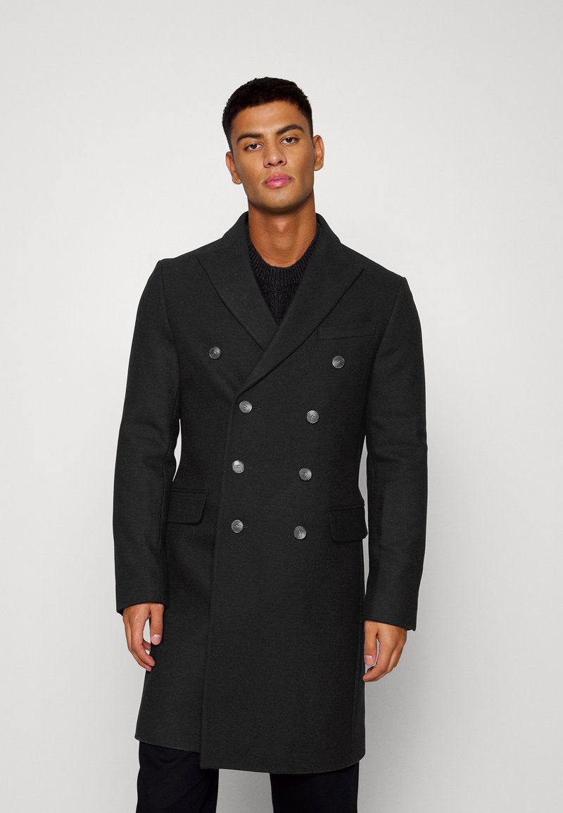 Isaac Dewhirst LONG PEA COAT - Casaco clássico - black