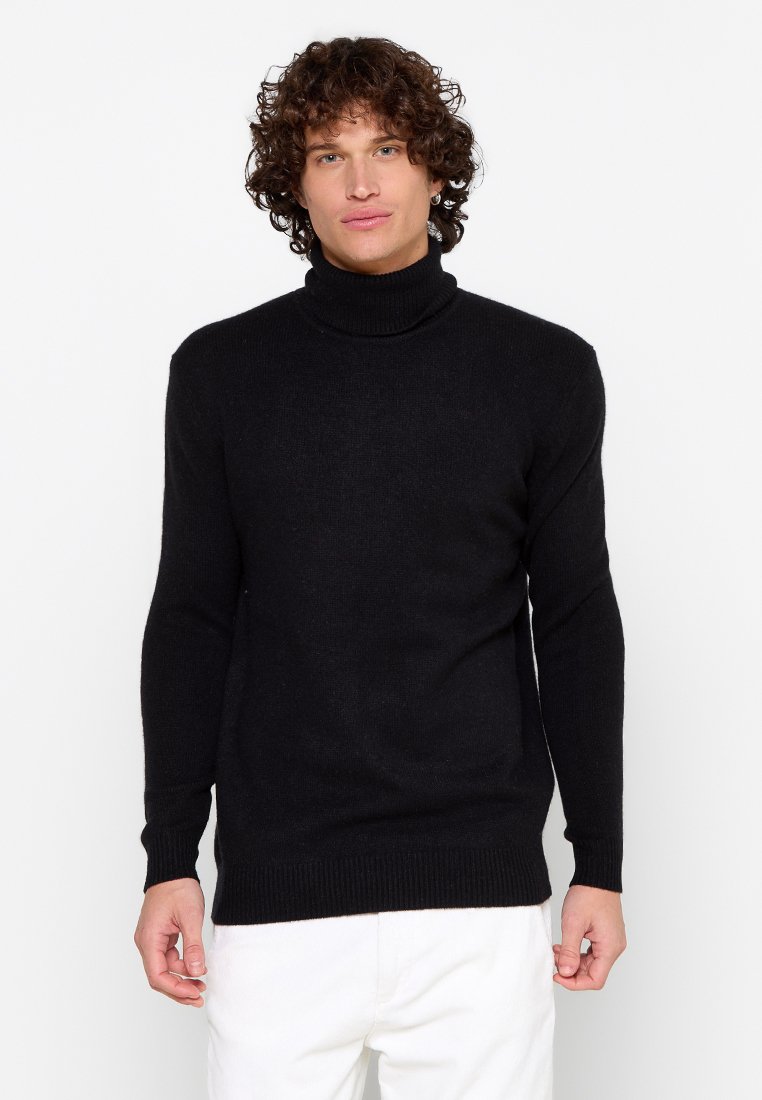 Just Cashmere Trui antraciet gemêleerd