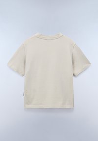 Napapijri S-BOX LOGO - T-shirts print - beige silvr n