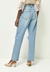 Next MOM - Jeans straight leg - mid blue rip