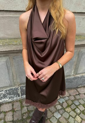 A-VIEW, KATTI ASYMETRIC DRESS - Cocktail dress / Party dress - dark brown