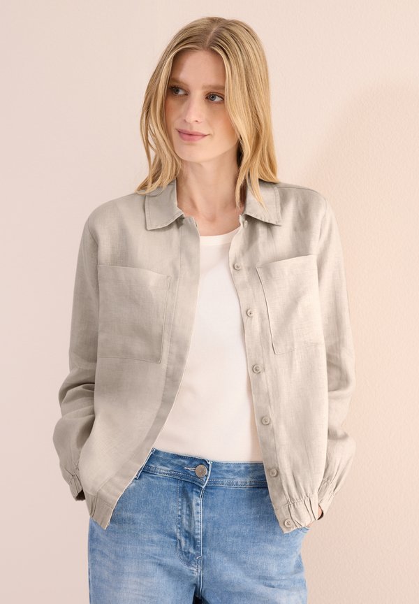 MIT KRAGEN - Leichte Jacke - beige