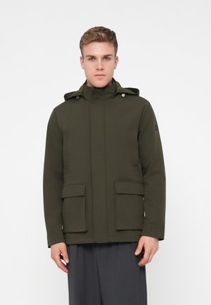HOODED CARCOAT - Winterjacke - moss green