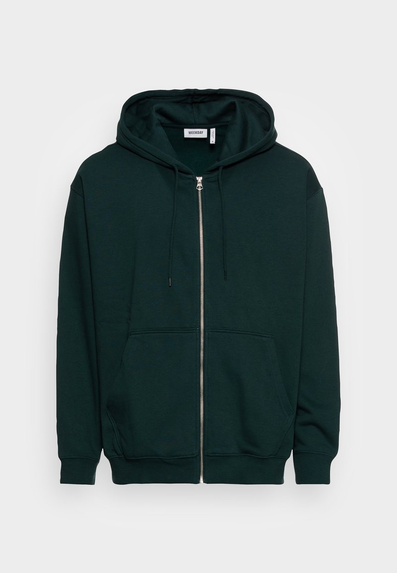 Weekday - ZIP HOODIE - Sweatjakke - dark green, Forstørre