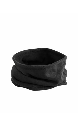 Sort fleecesok med blød tekstur, vist tom og foldet på en hvid baggrund.