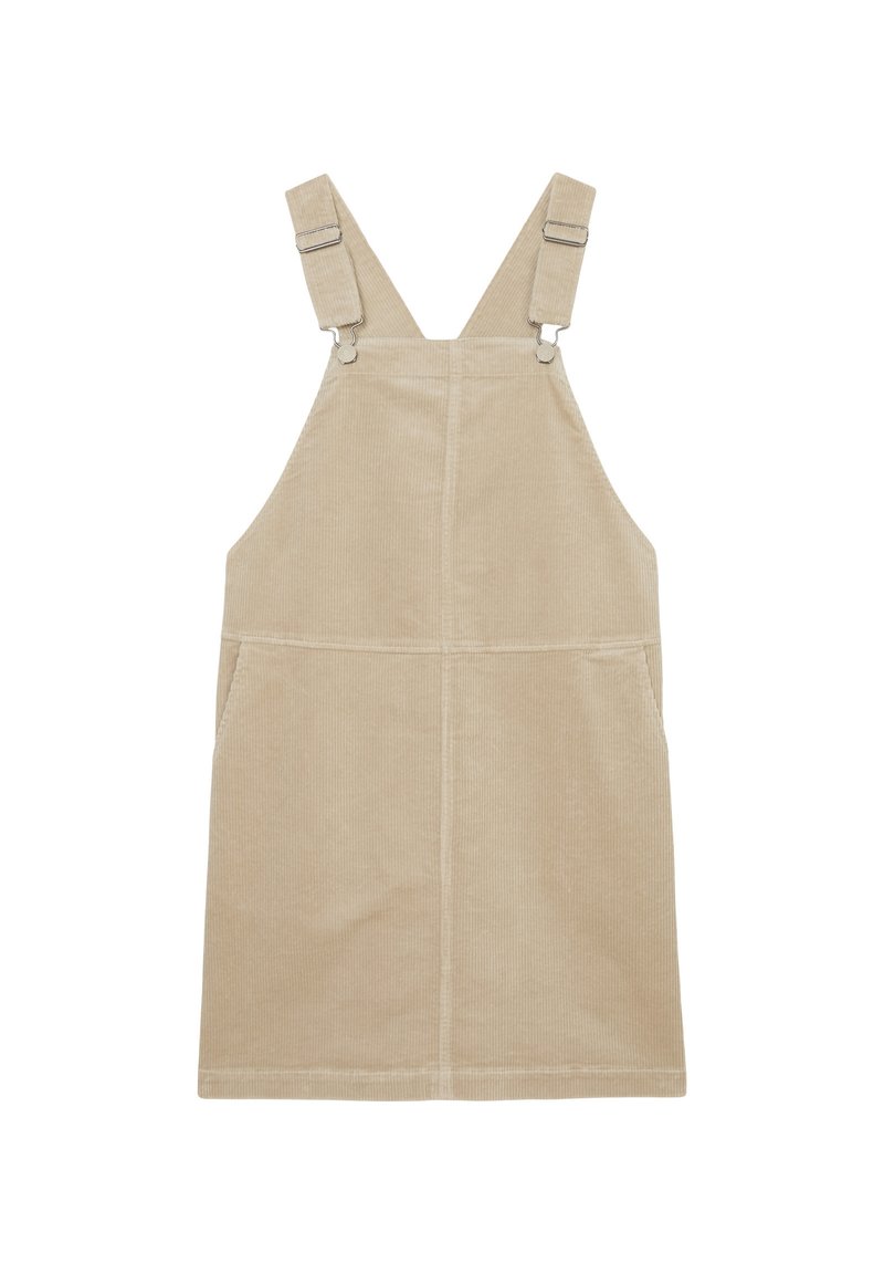 beige corduroy overall dress Corduroy Overall Dress with Pocket – Charming Charlie main image 1