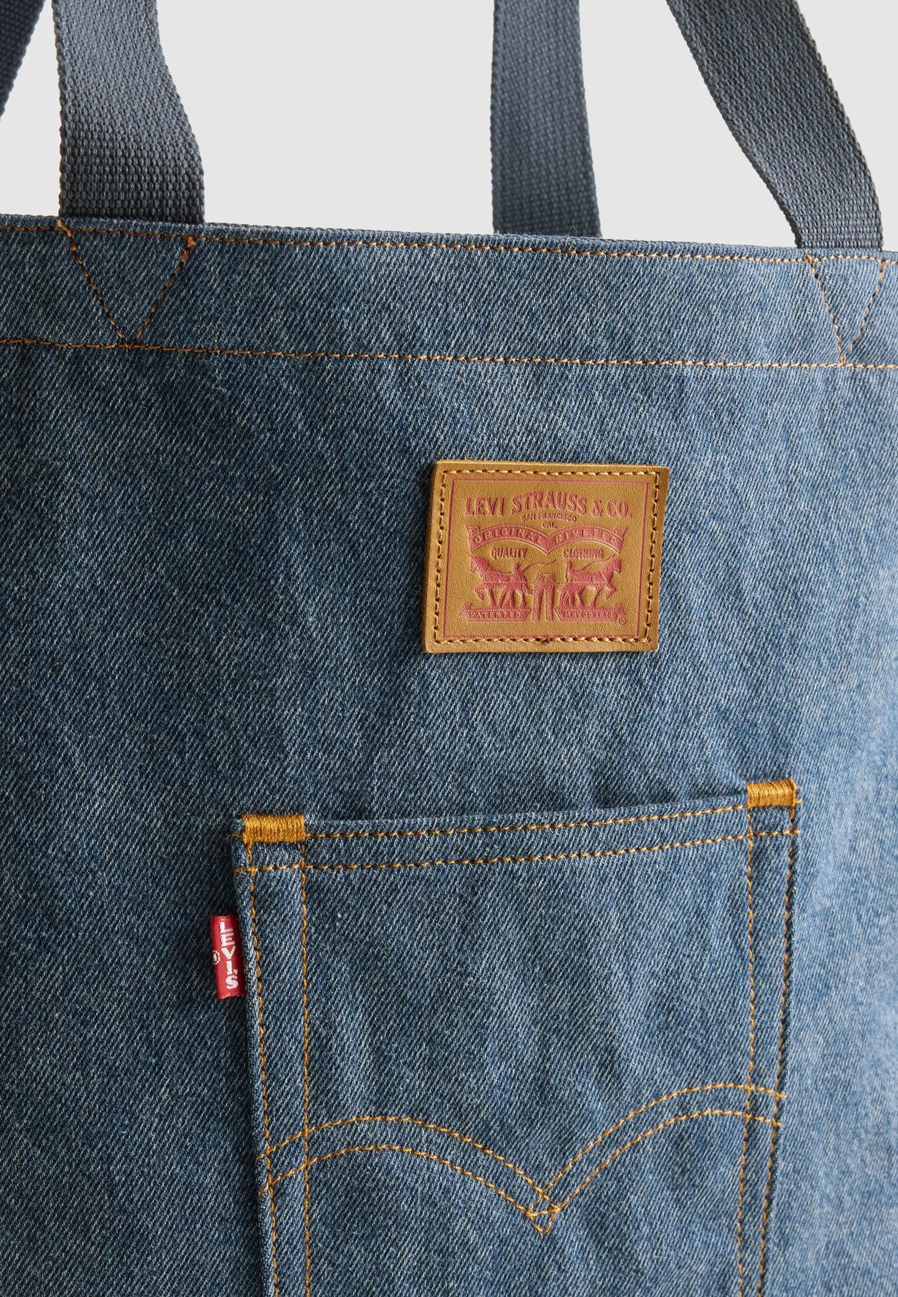 Levi's® BACK POCKET TOTE UNISEX - Geantă de pânză - indigo mid