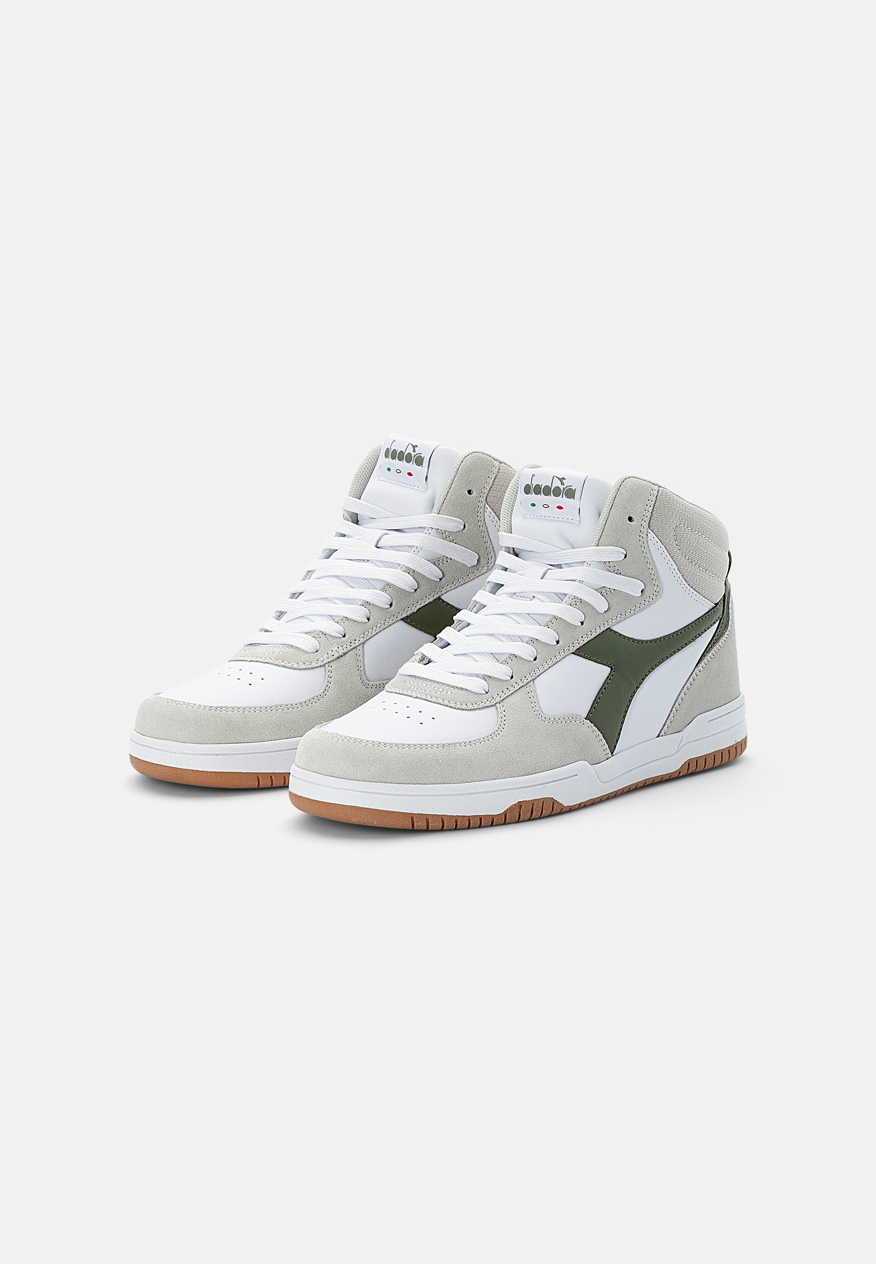 Diadora RAPTOR UNISEX - Sneakers hoog - white /olivine/wit - Zalando.nl