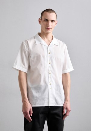 SHORT SLEEVE BOWLING SHIRT WITH ROSES - Chemise - white