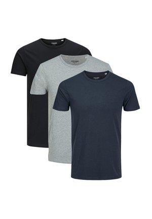 3ER PACK - T-shirt basic - schwarz grau blau