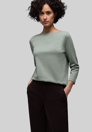 SHIRT IN RIPPSTRUKTUR - Langærmet T-shirt - grün