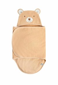 Lauka ar lāča tēmu, kas izgatavota no mīksta beiga auduma. Iespēja ar ausīm un sejas detaļām. Gluda tekstūra ar noapaļotām malām un uzlīmi apakšā.