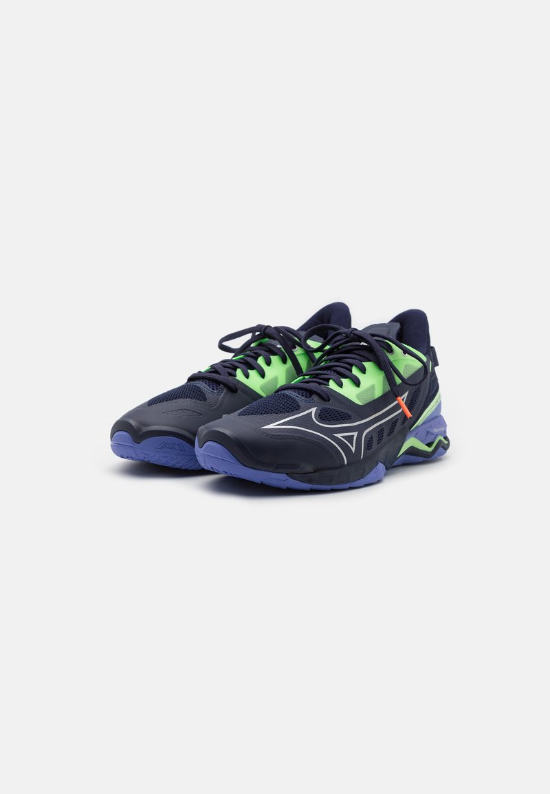 Mizuno WAVE MIRAGE 5 - Handballschuh - evening blue/techno green 