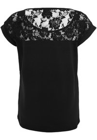 LADIES TOP LACES TEE - Trükipildiga T-särk - black