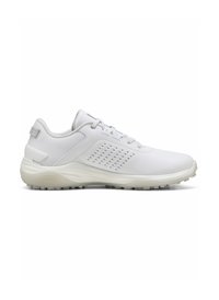 Sneakers albe cu un superior sintetic neted, design ușor, accente texturate și o talpă cu model pentru aderență.