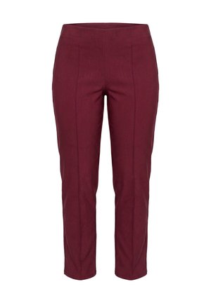 MIAMODA, BENGALIN-HOSE, SLIM FIT, BIESE, ELASTIKBUND - Stoffhose - claret