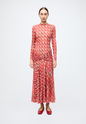 LEA PRINTED MESH DRESS - Robe longue - red spot