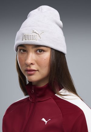 Puma, ESSENTIALS ELEVATED HEATHER BEANIE MIT MITTELHOHER KRONE UNISEX - Huer - white glow-heather