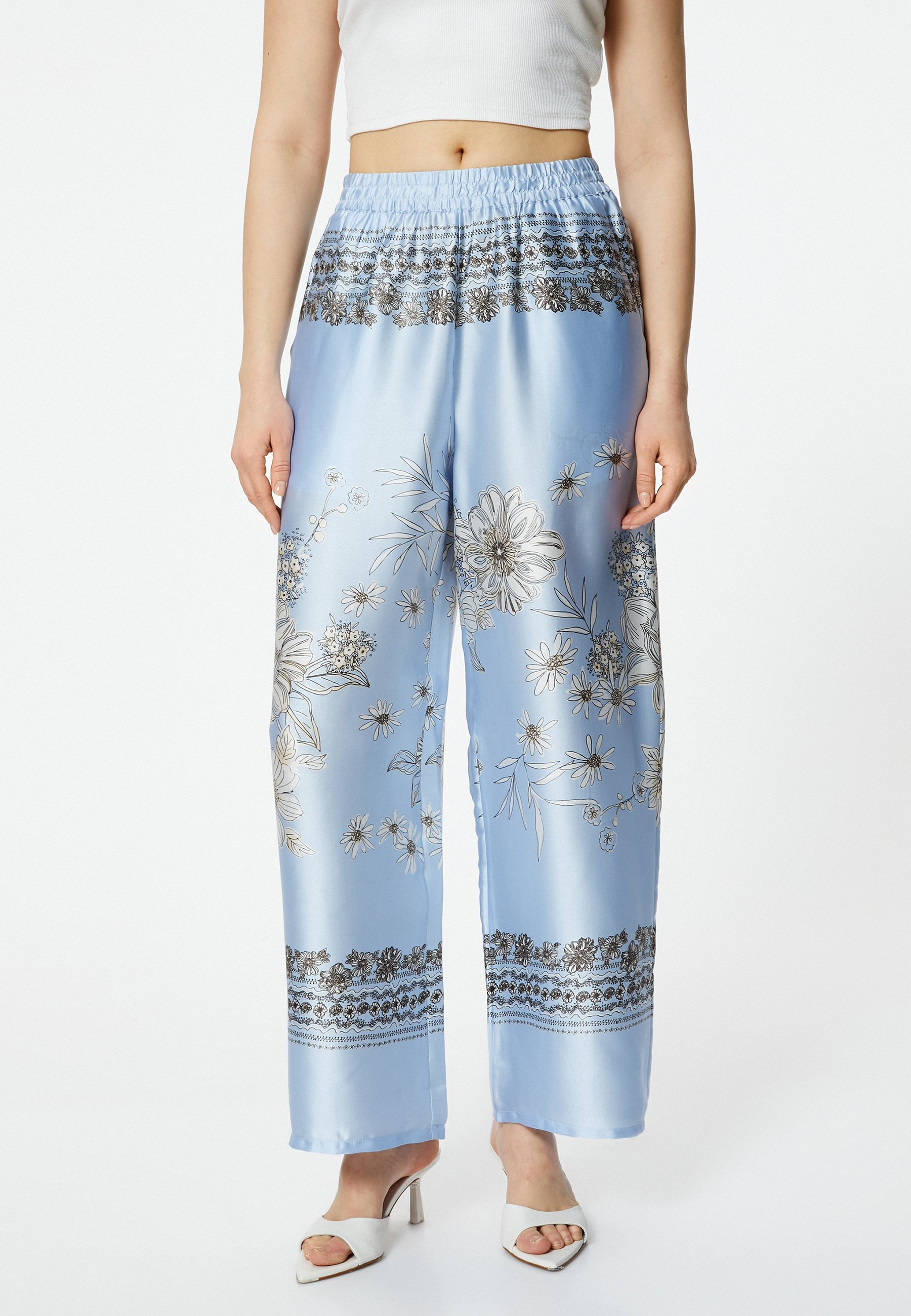 Pantalon Femme Zahra Imprimé Floral - Taille PXS - Coton Stretch - Occasion Très Bon état