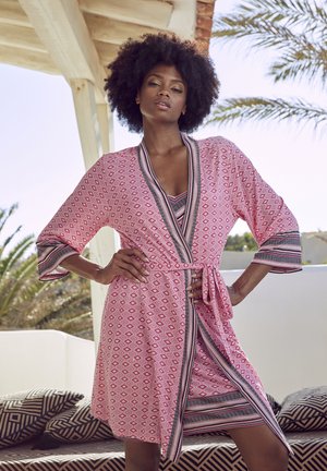 KIMONO - Bademantel - pink gemustert