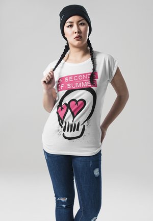 Mister Tee FIVE SECONDS OF SKULL  - Tričko s potlačou - white
