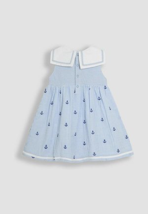 JoJo Maman Bébé REGULAR FIT  - Jurk - blue nautical embroidered