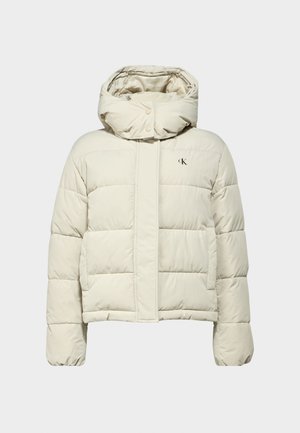 Calvin Klein Jeans MATTE MONOLOGO PUFFER SHORT - Winter jacket - pelican