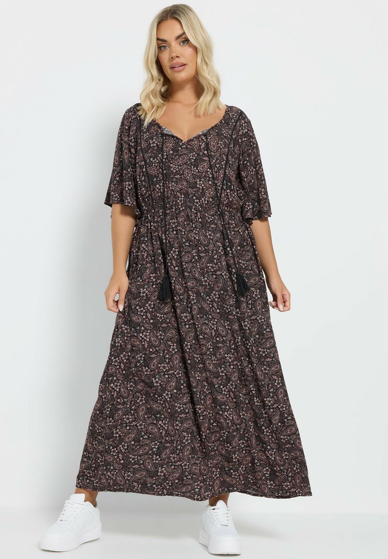 Yours Clothing PAISLEY PRINT - Maksimekko - black