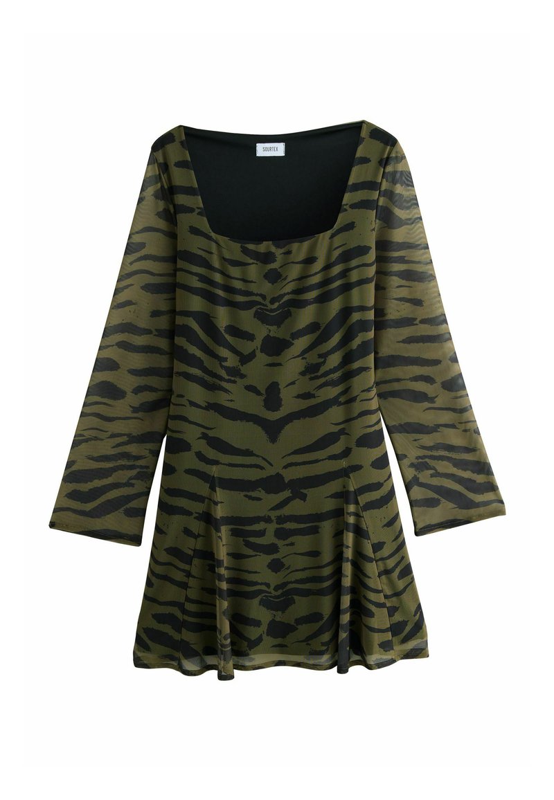 Next TALL - Denné šaty - khaki green animal print