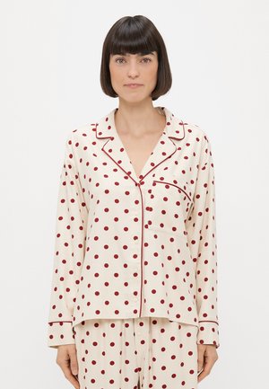 LONG SLEEVE SHIRT  - Pidžamas augšdaļa - beige/red