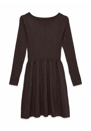 Vero Moda, KNITTED DRESS AWASHLIE SHORT DRESS - Robe pull - chocolate torte