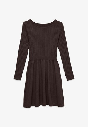 Vero Moda, KNITTED DRESS AWASHLIE SHORT DRESS - Robe pull - chocolate torte