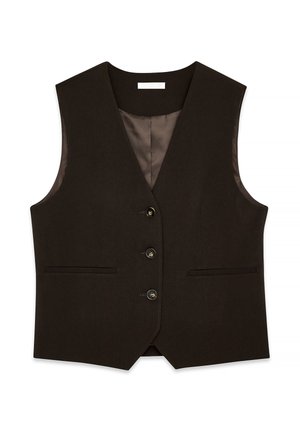 TAILORED STRAIGHT - Vest - brown