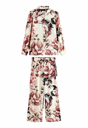 REGULAR FIT - LINEN BLEND BUTTON THROUGH  - Nachtwäsche Set - ecru floral