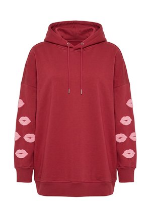 Studio Untold, HOODIE, OVERSIZE SHAPE, KISSES, KAPUZENSWEATER - Hoodie - dark red