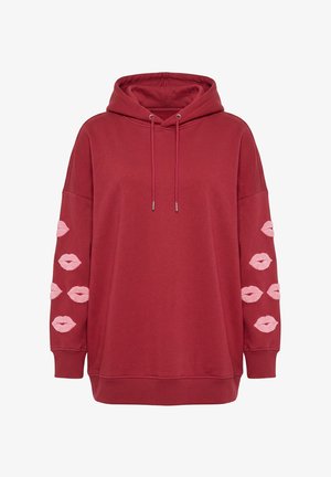 Studio Untold, HOODIE, OVERSIZE SHAPE, KISSES, KAPUZENSWEATER - Kapuzenpullover - dark red