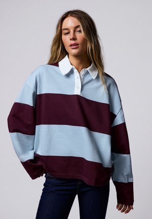 Bershka, LONG SLEEVE POLO NECK SWEATER - Polo - dark red