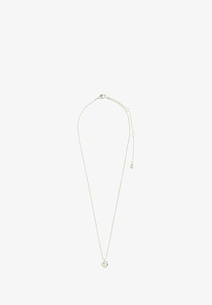 Silverhalsband med en delikat kedja och ett litet hjärtformat hänge med en enkel graverad design, justerbar längd med lås.