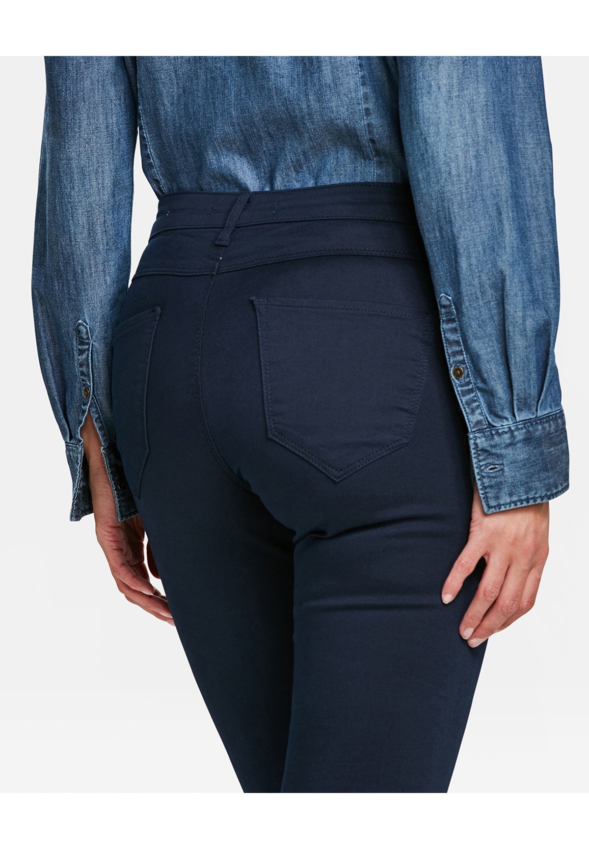 WE Fashion WE FASHION DAMES MID RISE SKINNY HIGH STRETCH BROEK - Jeans  Skinny Fit - navy blue/gemêleerd donkerblauw - Zalando.be