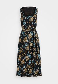 Lauren Ralph Lauren FLORAL BELTED CREPE SLEEVELESS DRESS - Dienas kleita - black multi